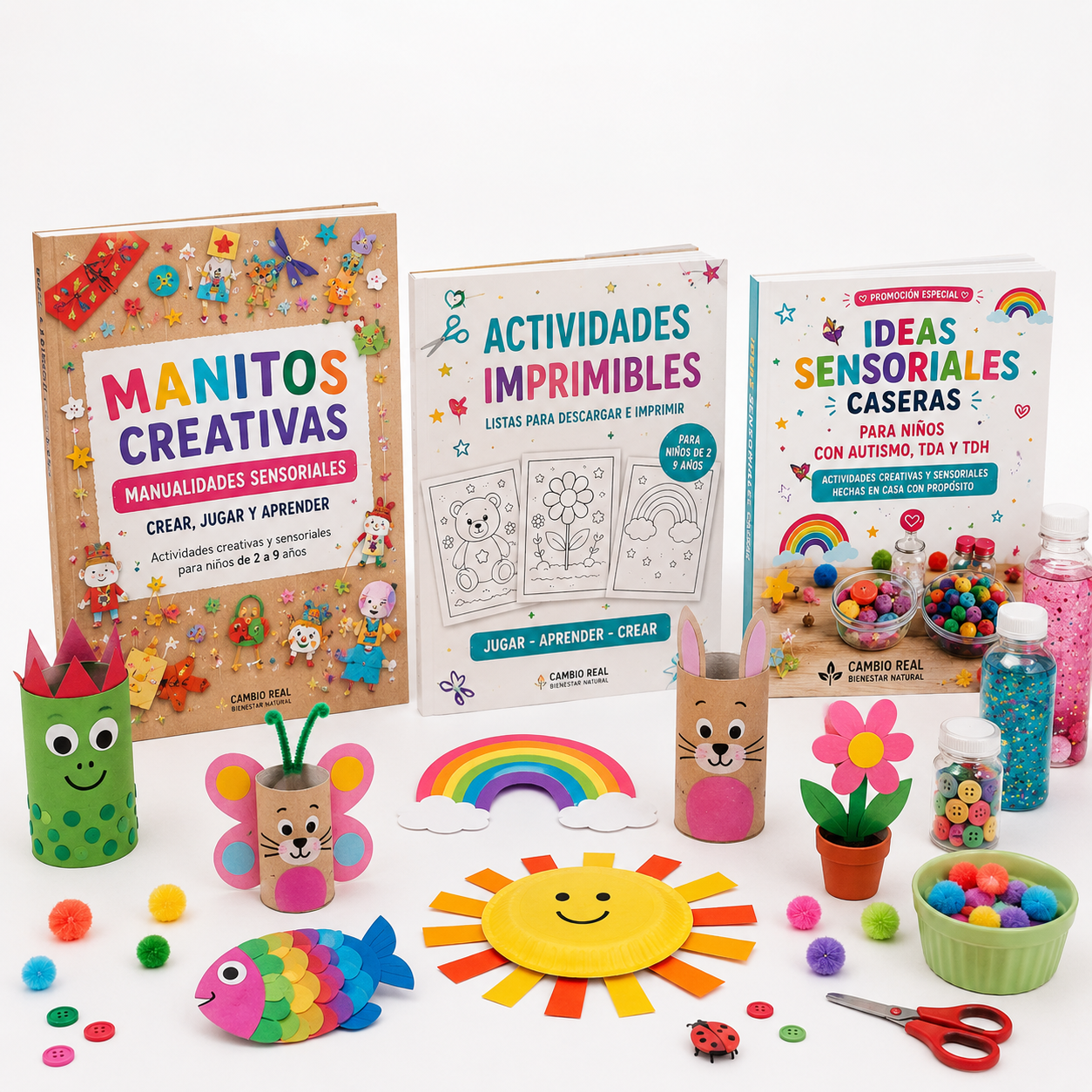 Manualidades Sensoriales "Ideas creativas con elementos que tenemos en casa"
