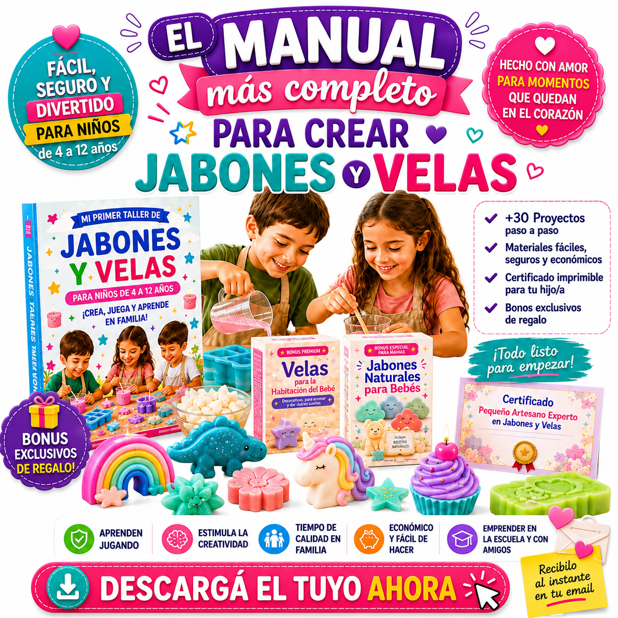 Manual práctico para Niños "Creando Jabones y Velas"